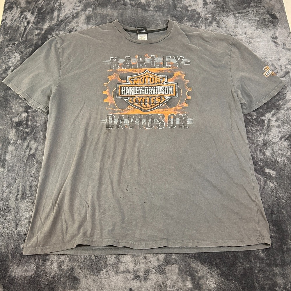 Harley-Davidson Motor Cycle Savannah Georgia T-Shirt Men 3XL Gray Cotton Stretch